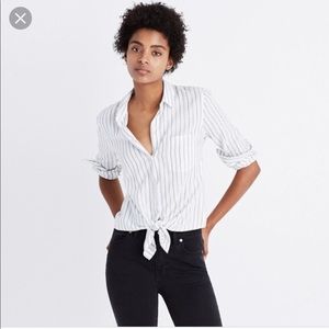 Madewell tie front shirt in Darcy stripe
